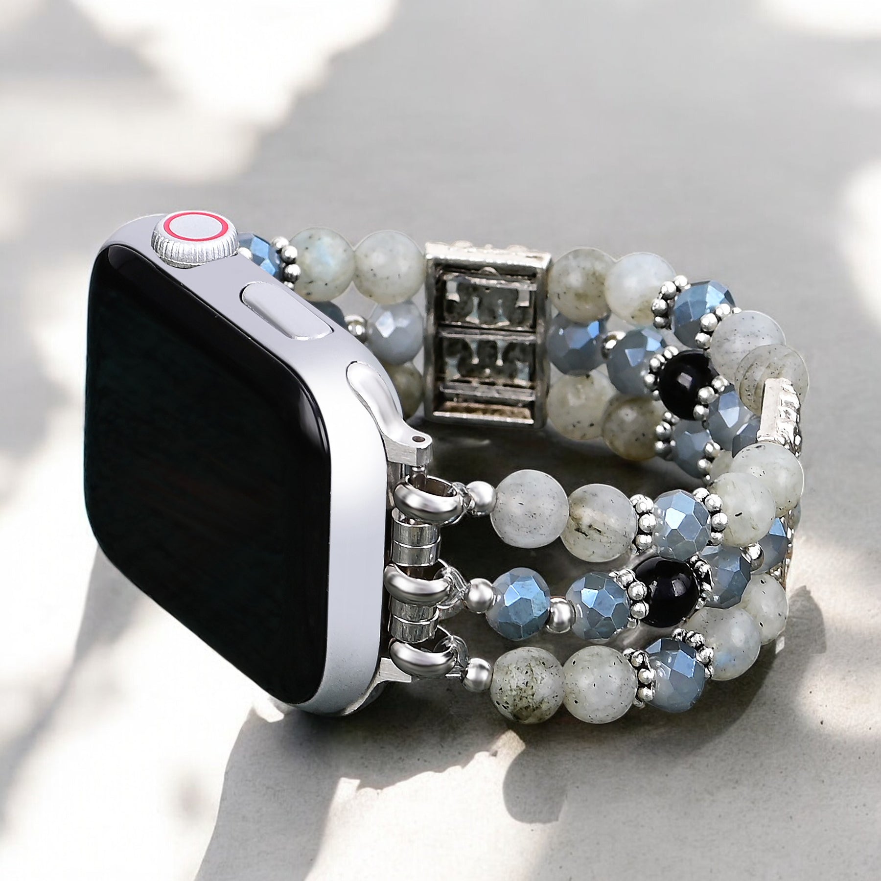 Artisanal Labradorite Indigo Stretch Apple Watch Strap