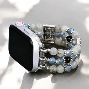 Artisanal Labradorite Indigo Stretch Apple Watch Strap