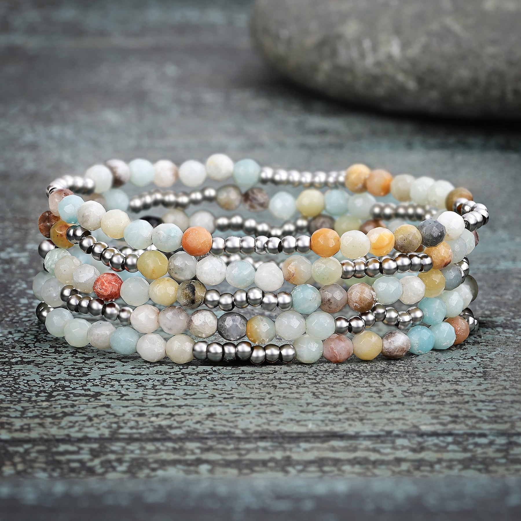 Amazonite Brilliance Bracelet Set