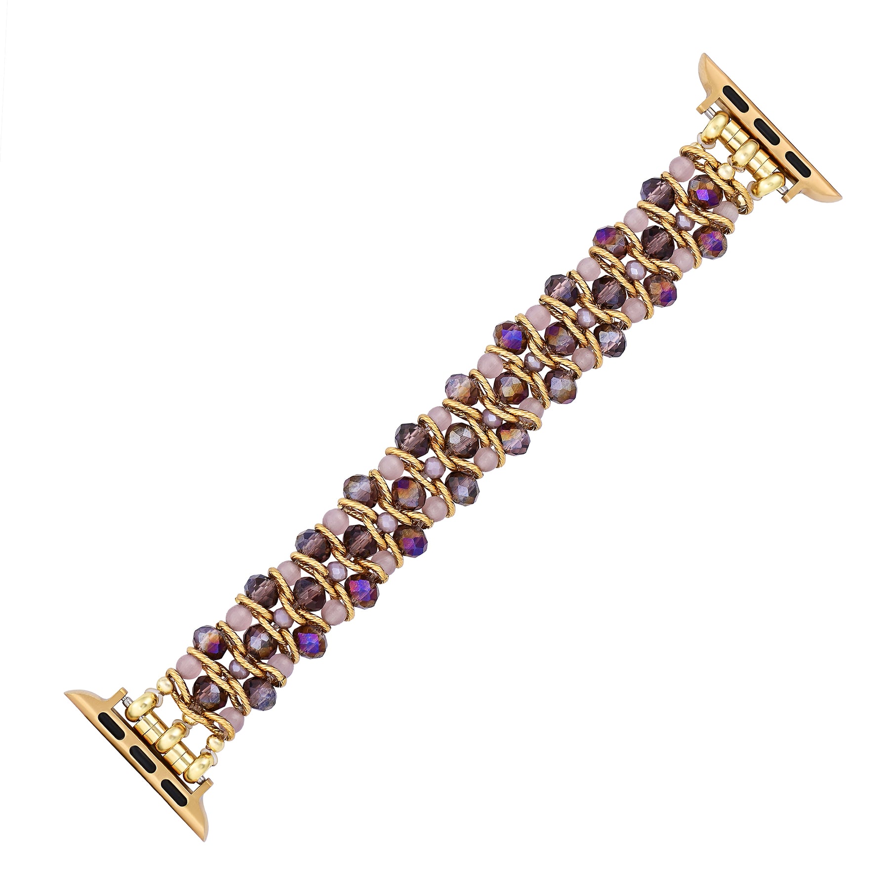 Golden Serenity Gem Braided Apple Watch Strap