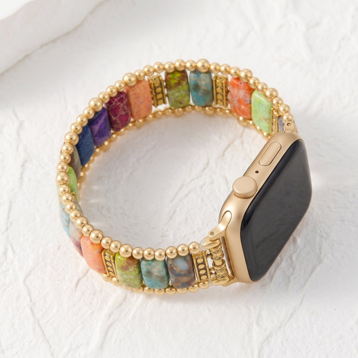 Chakra Noir Apple Watch strap seen from above
