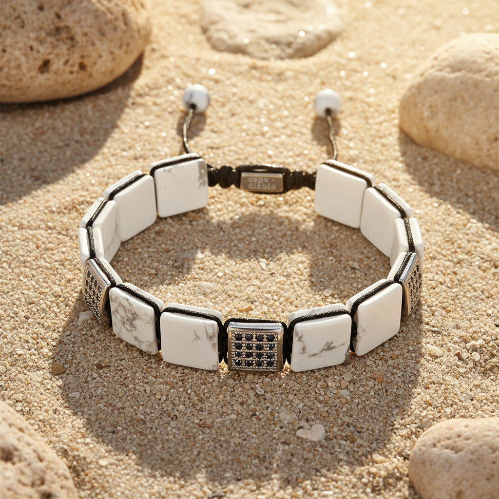Men’s White Turquoise Bracelet
