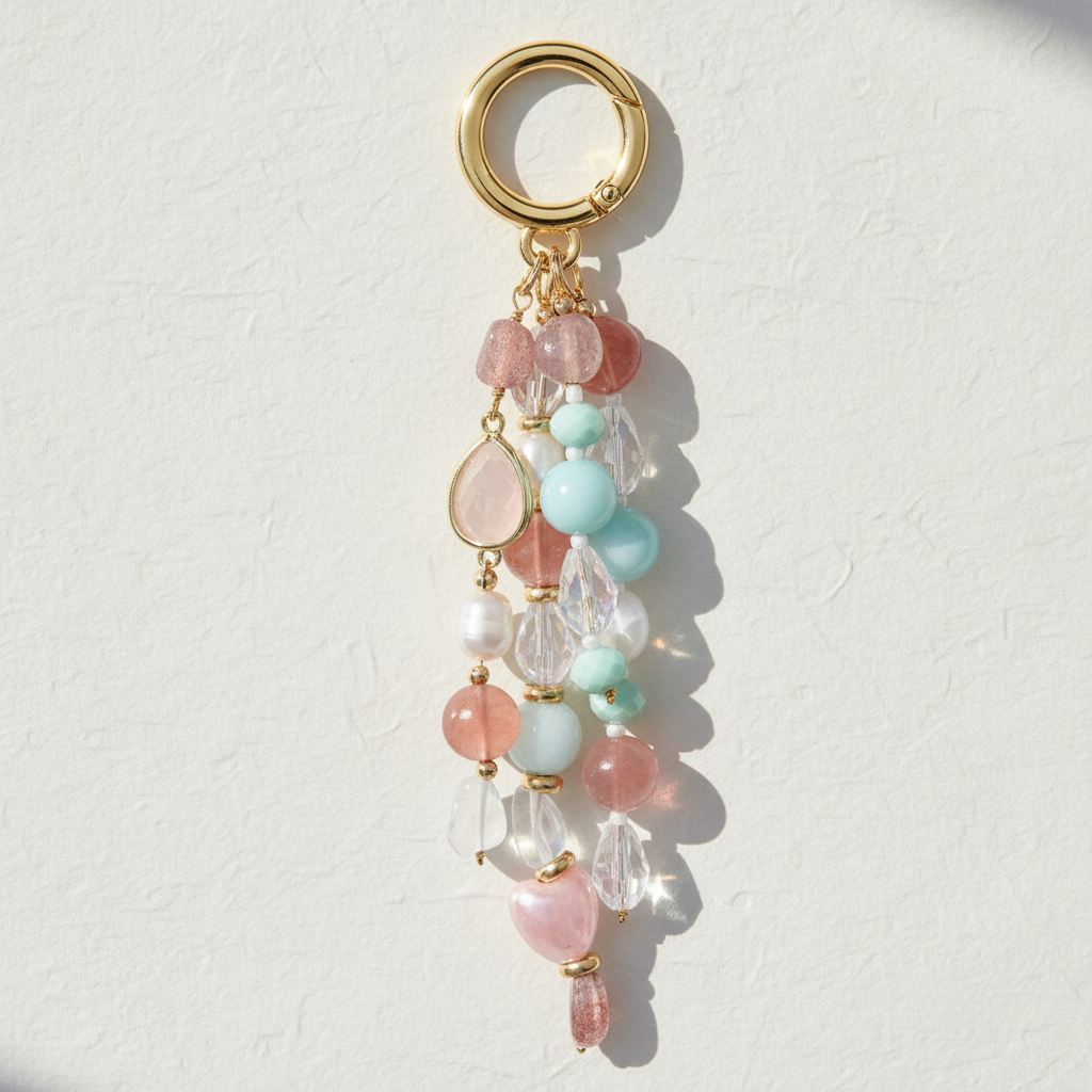 Rose Quartz Harmony Bag Charm