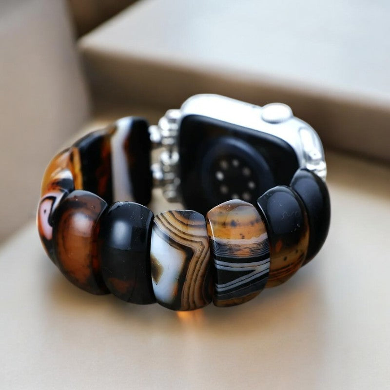 Bohemian Onyx Elegance Stretch Apple Watch Strap