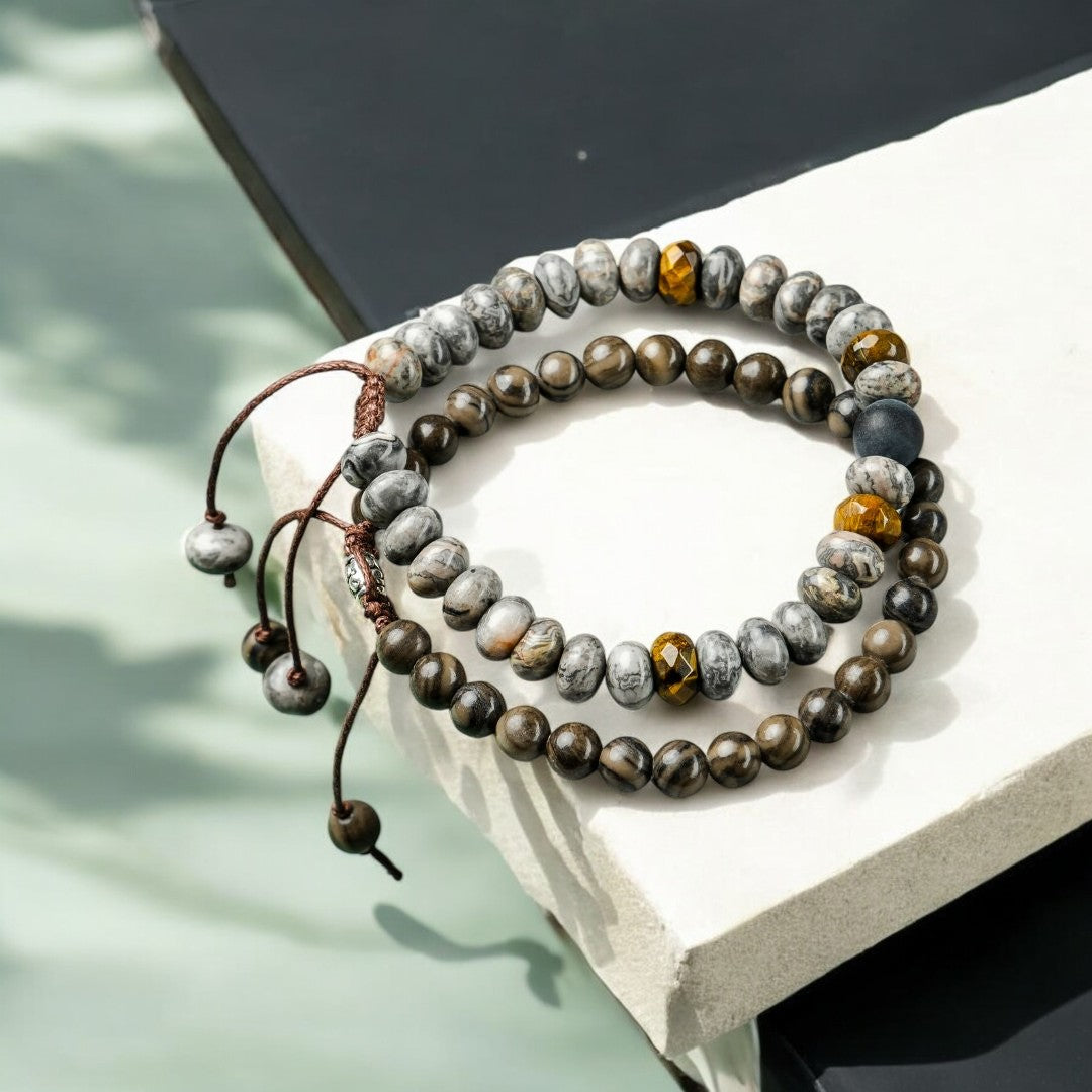 Men's Black Jasper Bracelet