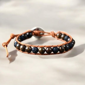 Men's Bronzite & Lava Bracelet