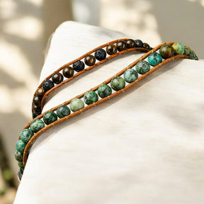 Men's Bronzite & Lava Bracelet