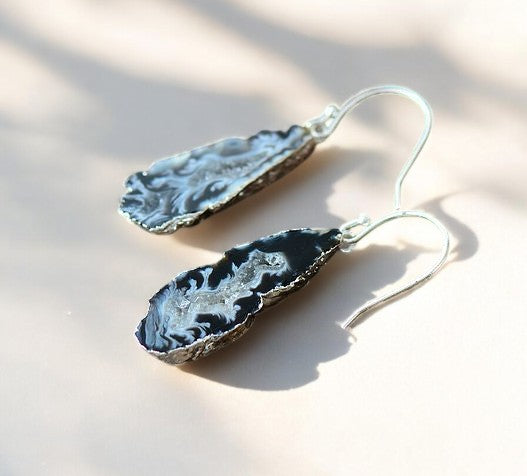 Natural Agate Dangle Earrings