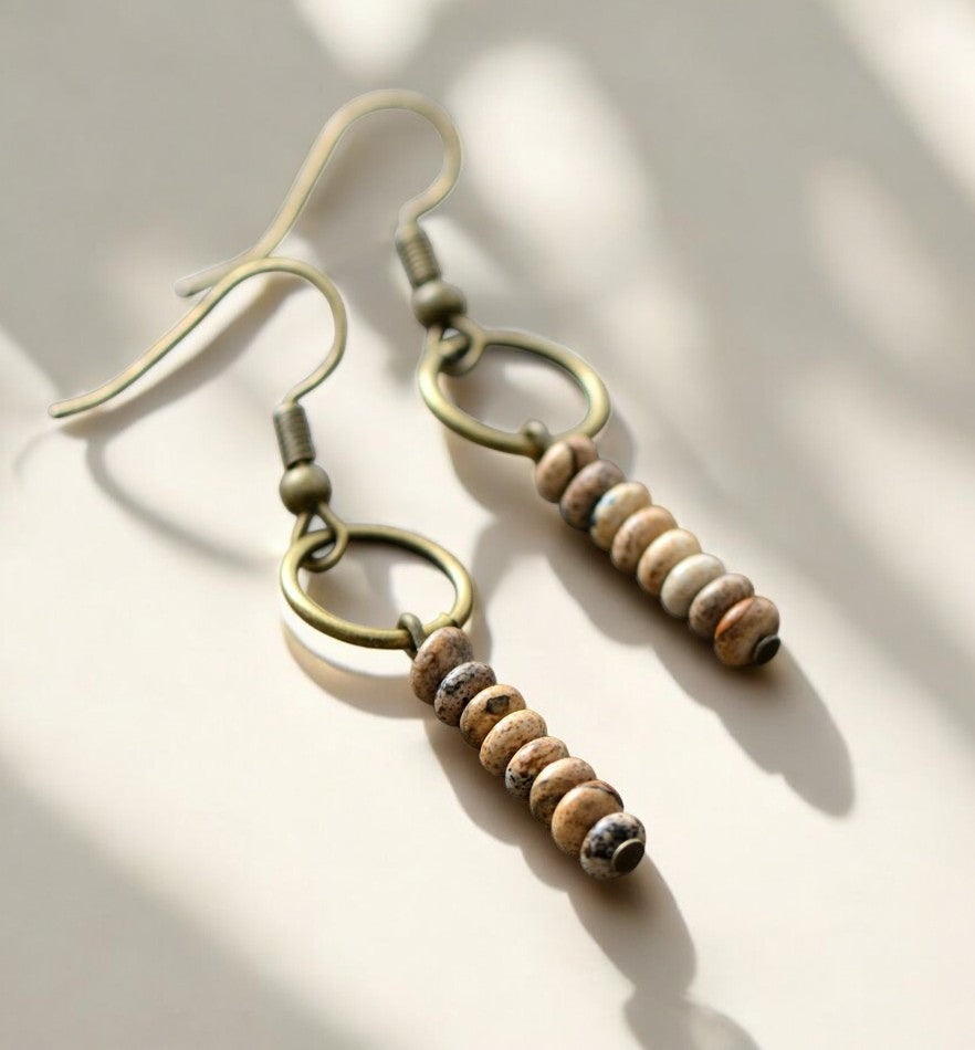 Natural Stone Jasper Earrings