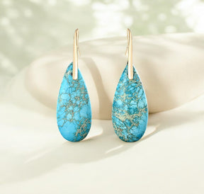Turquoise Jasper Protection Drop Earrings