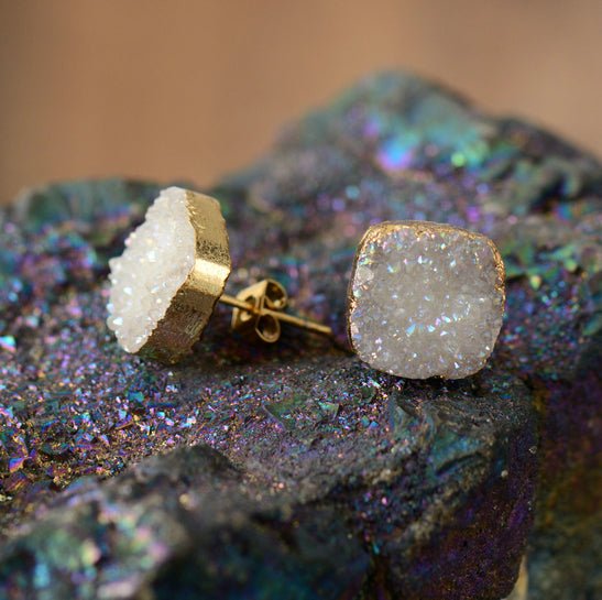 Magical Druzy Snow Earrings - Cape Diablo