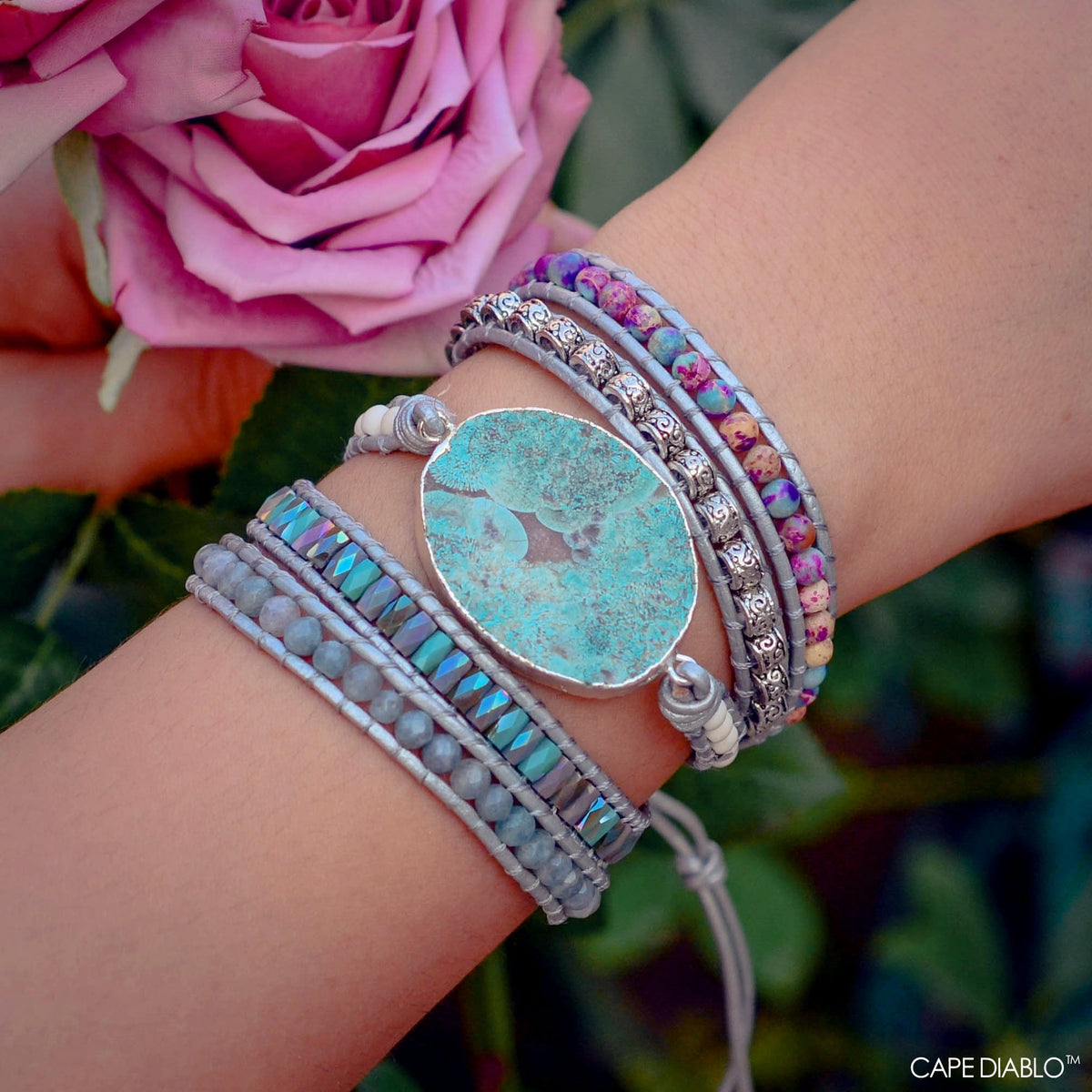 Ocean Jasper Protection Wrap Bracelet - Cape Diablo
